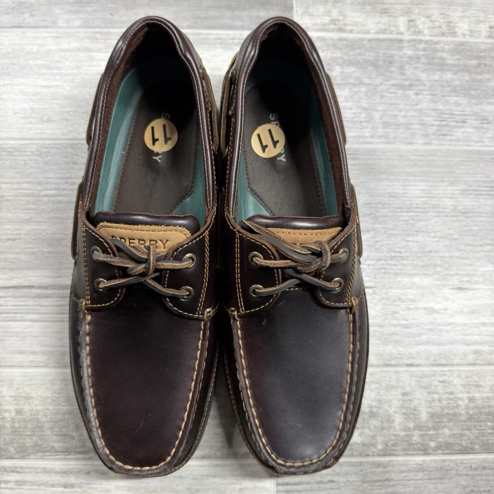 Sperry Men's Mako 2-Eye Canoe Moc Boat Shoes, Amaretto Men's Size 11 MSRP $130